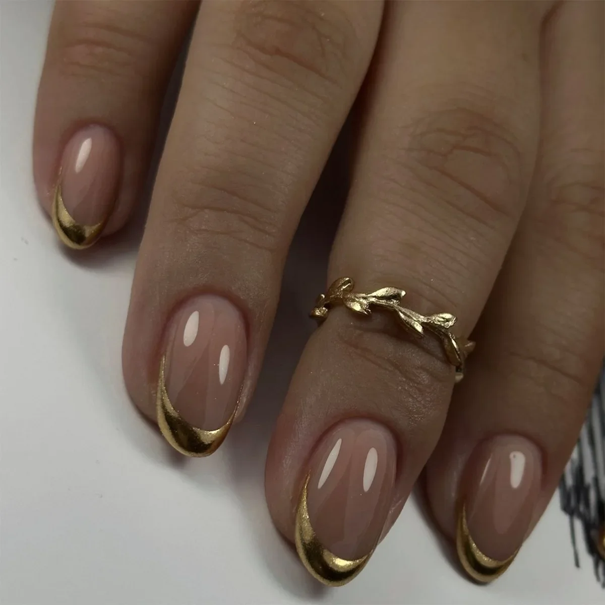 24Pcs Elegant Almond Press On  - Full Cover Adhesive 评论和价格