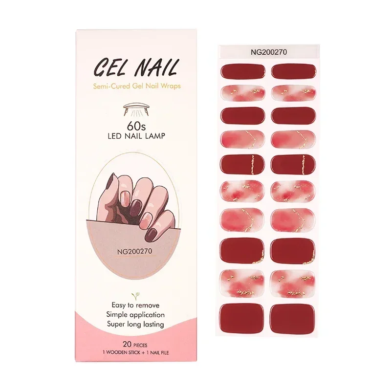 Semi-Cured Gel Nail Strips Pat - Full Cover Adhesive 评论和价格