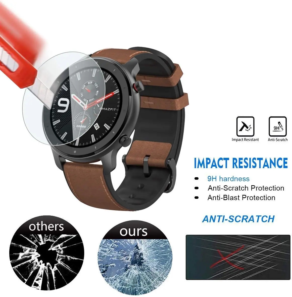 9H Tempered Glass Film For Ama - Smartwatch Screen Film 评论和价格